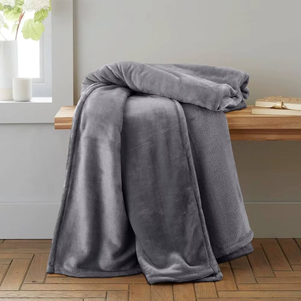 Fleece Grey Waterproof Blanket
