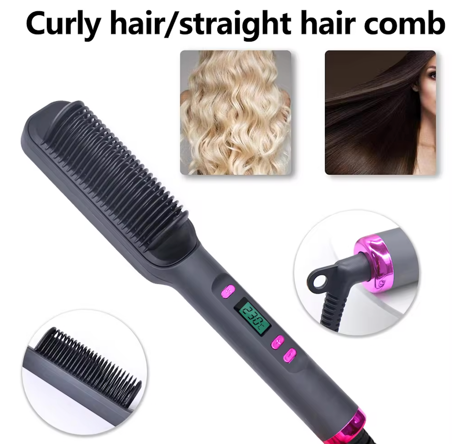 GlowStyle - Hair Straightener & Curler Brush