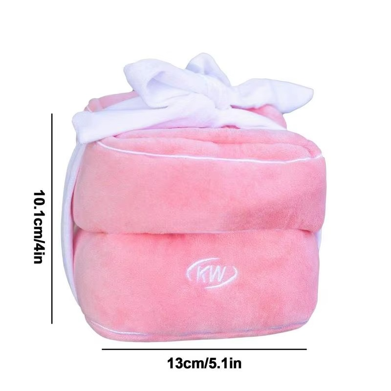 Pink plush case with ring