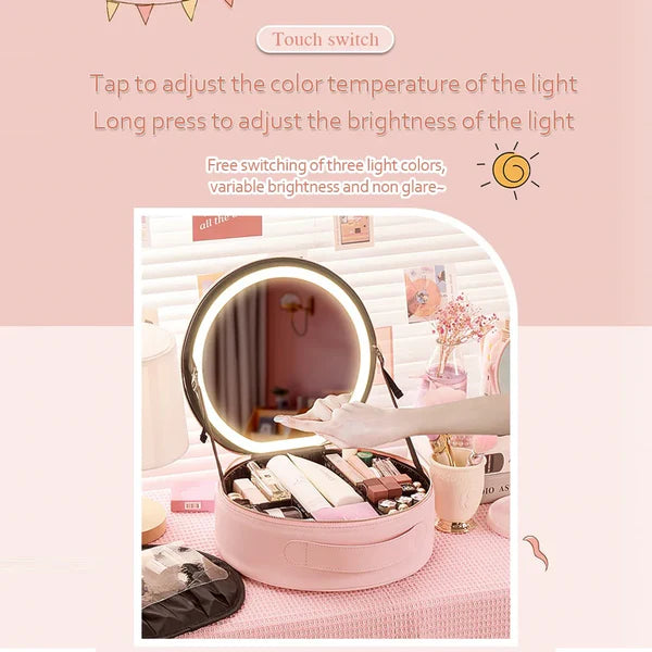 Portable LED Vanity Cosmetic Case