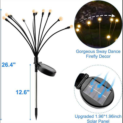 6 Light Bulbs -Solar Firefly Glow Garden Lights