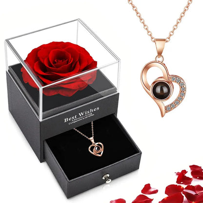 Eternal Love™ - 100 Languages Heart Necklace with Projection