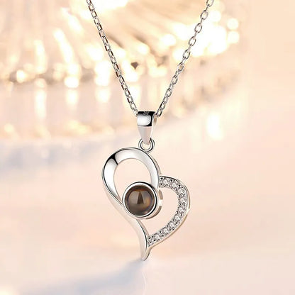 Eternal Love™ - 100 Languages Heart Necklace with Projection