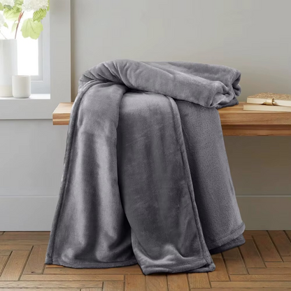 Fleece Grey Waterproof Blanket