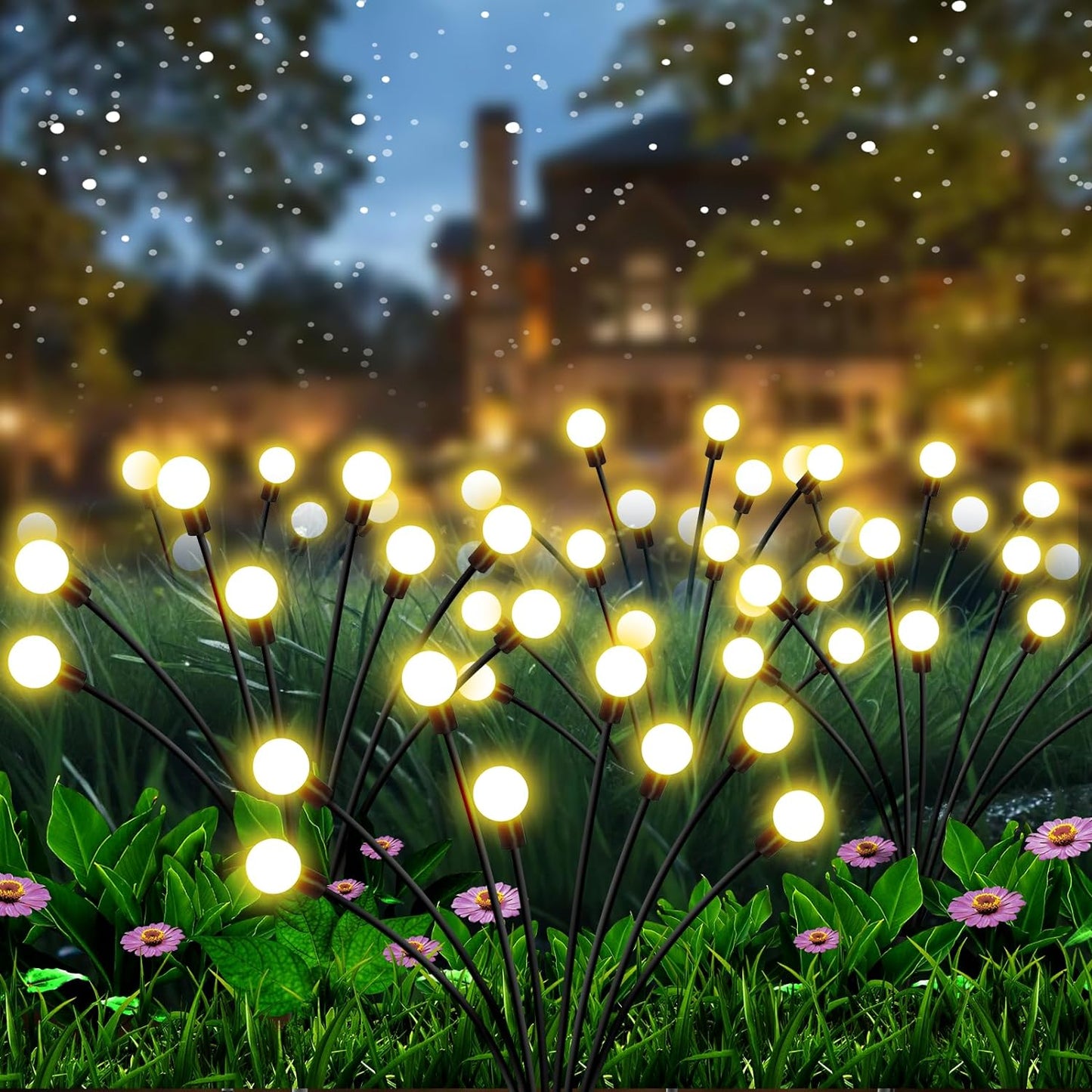 6 Light Bulbs -Solar Firefly Glow Garden Lights