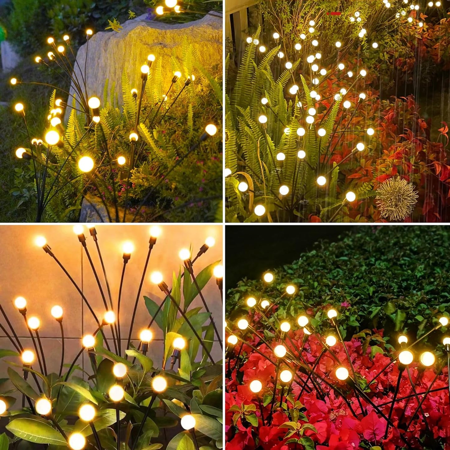 6 Light Bulbs -Solar Firefly Glow Garden Lights