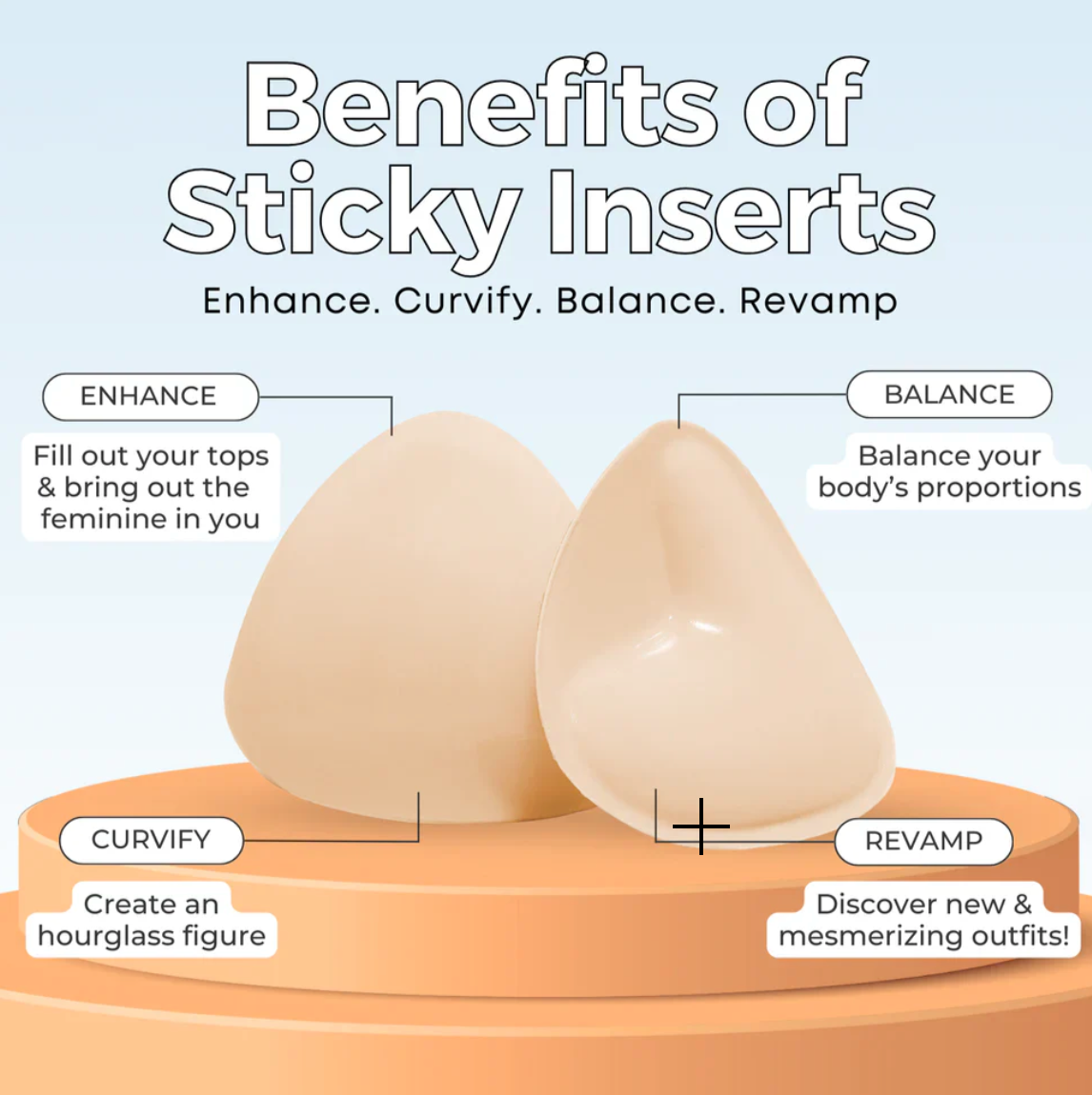 Instant Boost Breast Lift Sticky Insert Pads (1 Pair)