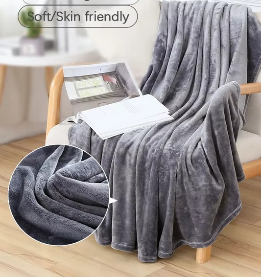 Fleece Grey Waterproof Blanket