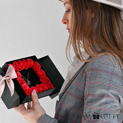 flower box + i love u necklace in 100 languages