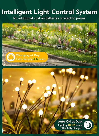 Solar Firefly Glow Garden Lights - 6 Light Bulbs
